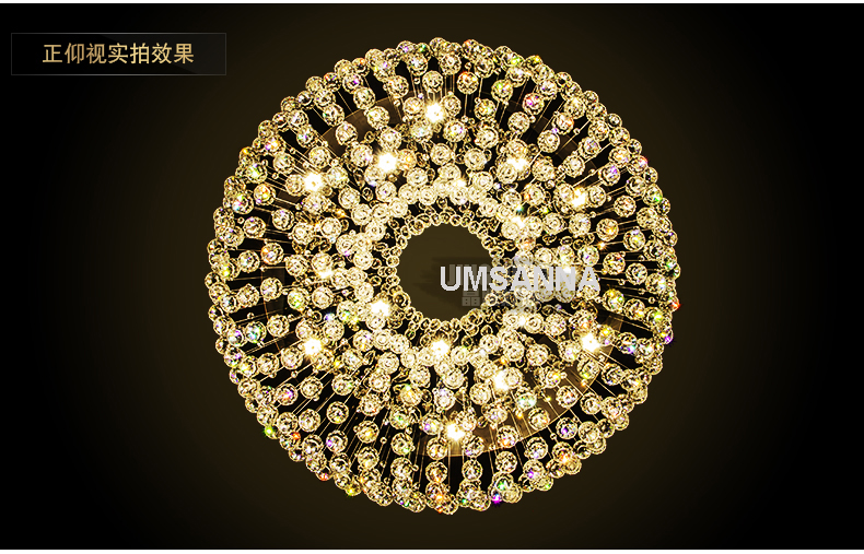 LED Crystal Chandeliers American Luxurious Chandelier Lights Fixture 3 Light Colors Dimming Hanging Pendant Lamps Hotel Home Indoor Lighting