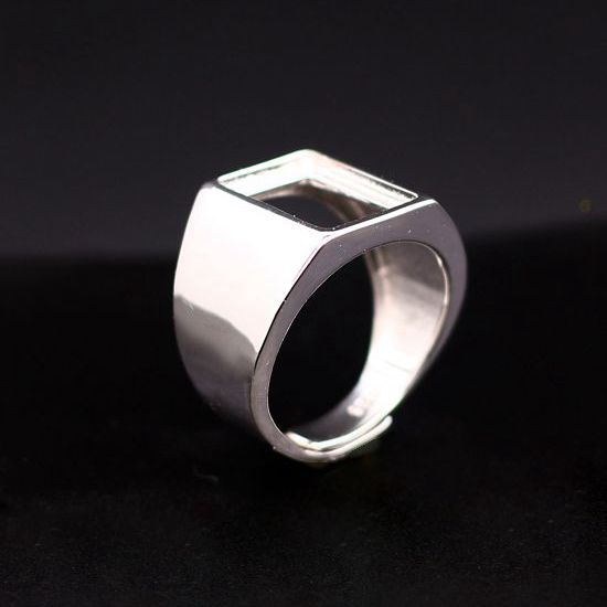 925 Sterling Silver 10x14mm Princess Cabochon Semi Mount Engagement Wedding Ring Men Jewelry Fine Silver