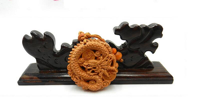 500pcs Bag Parts Chinese Style 3D Wooden Carving artwork Chinese zodiac Charms Keychain Fashion Backpack Chain Pendant