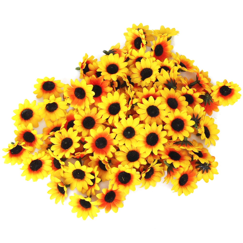 Lifelike Artificial Plastic Sunflower Heads Home Party Decorations Props Decoration Flowers Yellow