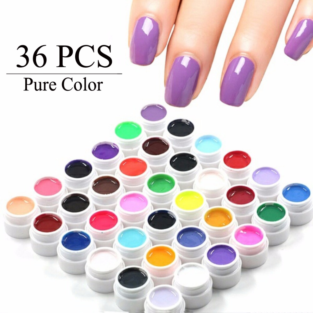 Wholesale-36 Pure Color UV Gel Nail Art Tips DIY Decoration for Nail Manicure Gel Nail Polish Extension Pro Gel Varnishes Makeup Tools, As pic
Wholesale-36 Pure Color UV Gel Nail Art Tips DIY Decoration for Nail Manicure Gel Nail Polish Extension Pro Gel Varnishes Makeup Tools, As pic