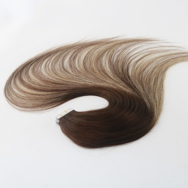 Balayage Color #3 #24 #3 High Quality Virgin Remy Hair Straight Seamless Hair Extension PU Tape Hair 100G Per Bundle
