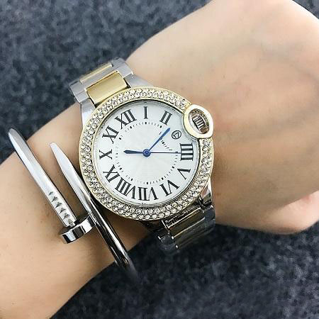 Fashion watches women Girl crystal dial metal steel band Quartz wrist Watch CA04, Silver white
Fashion watches women Girl crystal dial metal steel band Quartz wrist Watch CA04, Silver white