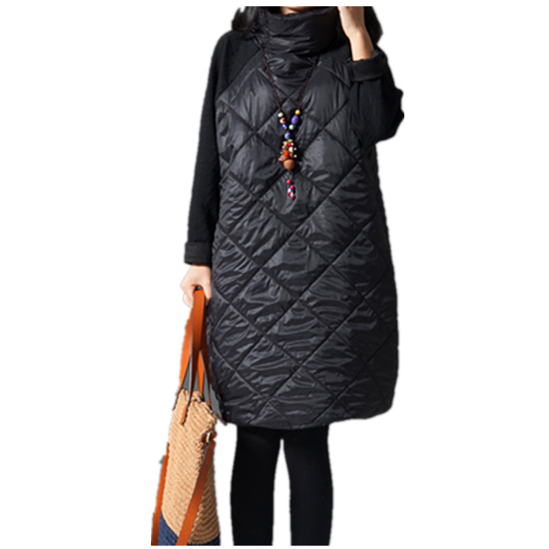 Wholesale- 2016 Fashion Autumn Loose Straight Dress Patchwork Black Ropa Mujer Turtleneck Down Female Vestidos Tunic Winter Dresses, Gray
Wholesale- 2016 Fashion Autumn Loose Straight Dress Patchwork Black Ropa Mujer Turtleneck Down Female Vestidos Tunic Winter Dresses, Gray
