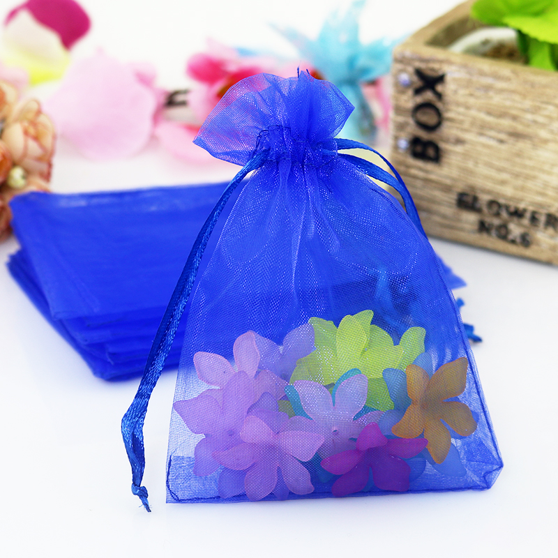 Wholesale-500pcs/lot Royal Blue Organza Bags 20x30cm Large Wedding Jewelry Packaging Pouch Nice Drawstring Gift Bags For