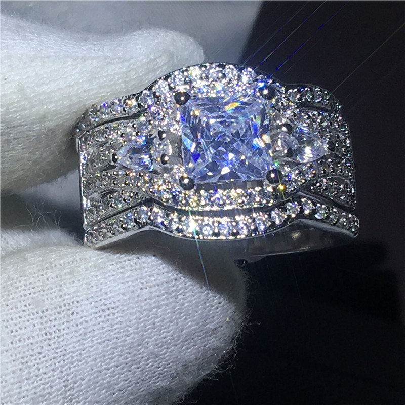 3-in-1 Women ring set Diamonique clear Cz White gold filled Engagement wedding band rings for women men Size 5-10
3-in-1 Women ring set Diamonique clear Cz White gold filled Engagement wedding band rings for women men Size 5-10