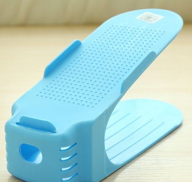 Plastic Shoes Rack Double Layer Integrated Shoe Holder Shelf Modern Style Shoe Storage Rack 25cm Lenght 8 Colors