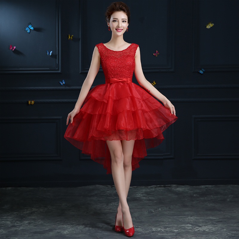 Hot Sale Short Evening Dresses with Sashes 2017 Elegant Gray Red High Low Ball Prom Party Homecoming Pageant Graduation Formal Dress