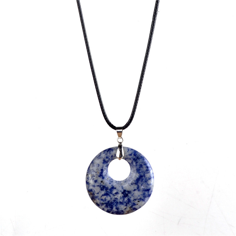 Fashion Natural Turquoise Pendant Necklace Tiger Eye Rose Quartz Crystals Leather Chains Necklace Jewelry Christmas present