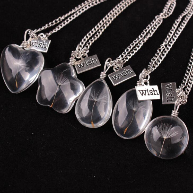 Necklaces Wish Pendant Necklace for Girs Real Dandelion Crystal Round Pendants Silver Chain Necklaces For Women Jewelry Wholesale 0433WH
Necklaces Wish Pendant Necklace for Girs Real Dandelion Crystal Round Pendants Silver Chain Necklaces For Women Jewelry Wholesale 0433WH