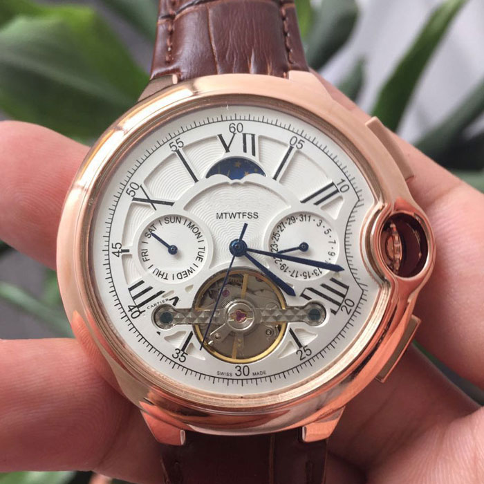High quality mens watches Top brand all sub-dials work fashion Genuine Leather strap mechanical automatic wristwatches for men gift watch, Slivery;brown
High quality mens watches Top brand all sub-dials work fashion Genuine Leather strap mechanical automatic wristwatches for men gift watch, Slivery;brown