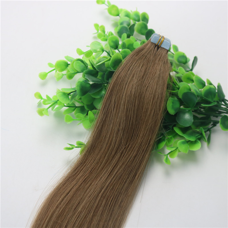 100g Tape In Human Hair Extensions Light Brown #8 Remy Tape Hair Extensions Skin Weft PU 14 16 18 20 22 24 INCH