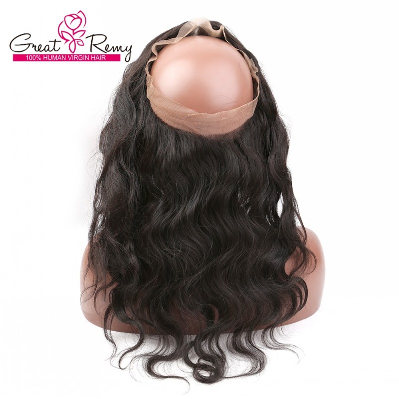 Greatremy Brazilian Body Wave 3 Bundles And 360 Lace Frontal Full Head Brazilian Virgin Human Hair Extensions 360 Lace Closures With Natural Baby Hair