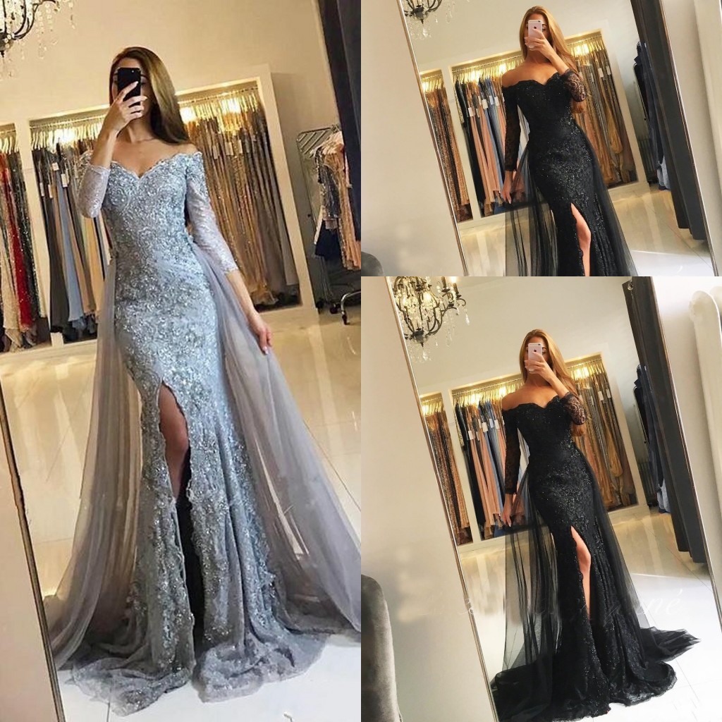 Evening Dresses Wear 2018 New Silver Gray Black Off Shoulder Lace Appliques Beaded Tulle Split Long Sleeves Party Dress Formal Prom Gowns, Orange
Evening Dresses Wear 2018 New Silver Gray Black Off Shoulder Lace Appliques Beaded Tulle Split Long Sleeves Party Dress Formal Prom Gowns, Orange