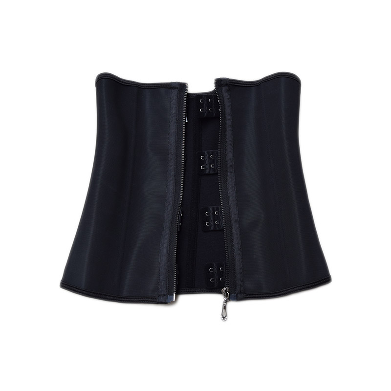 Latex Waist Trainer Body Shaper Women Corsets with Zipper Cincher Corset Top Slimming Belt Black Plus Size 9078