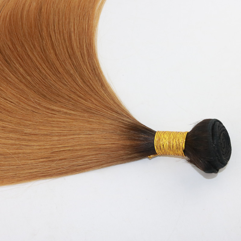 Color 1B/27 Strawberry Blond Hair Weaves Brazilian Straight Human Hair Extensions 100G/Piece Remy Hair Bundles