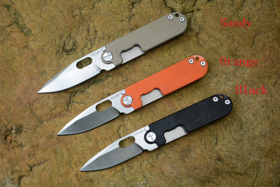 Y-START Pocket knife Flipper fold 440C Satin blade G10+Titanium handle outdoor camping hunting pocket knife with leather sheath for keychain
Y-START Pocket knife Flipper fold 440C Satin blade G10+Titanium handle outdoor camping hunting pocket knife with leather sheath for keychain