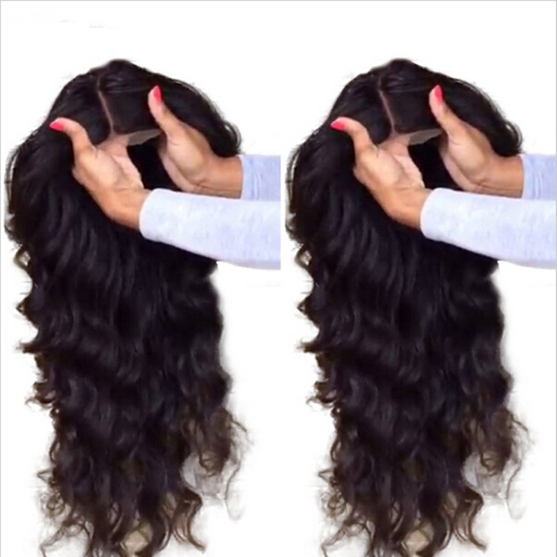 Long body wave Synthetic Lace Front Wig Heat Resistant Long Black/ brown / blonde / burgundy Wigs for black women
