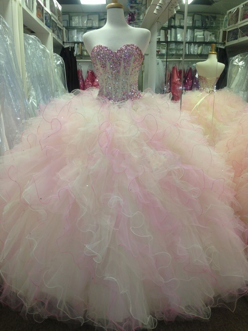 hot sale sweetheart ball gown quinceanera dresses with crystals beaded plus size formal prom sweet 16 pageant debutante party gown bm69