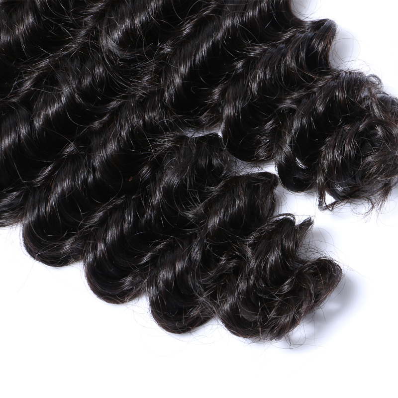 Human Hair Extensions Deep Wave Brazilian Virgin Hair Weave Bundles Natural Color 1b Black Remy Hair Weft
