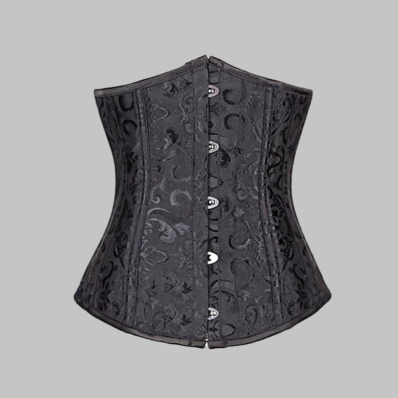 Waist Cincher Underbust Corset Black Boned Bustiers Floral Print Women Sexy Lingerie wholesale retail 8172