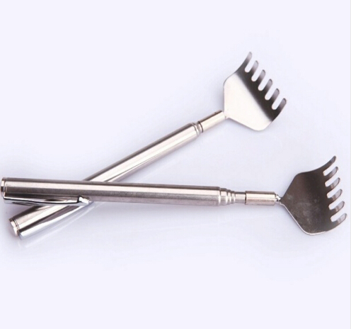 New Stainless Steel  Portable Adjustable Size Pen Clip  Back Scrather Itch Scratch Tool Free Shipping