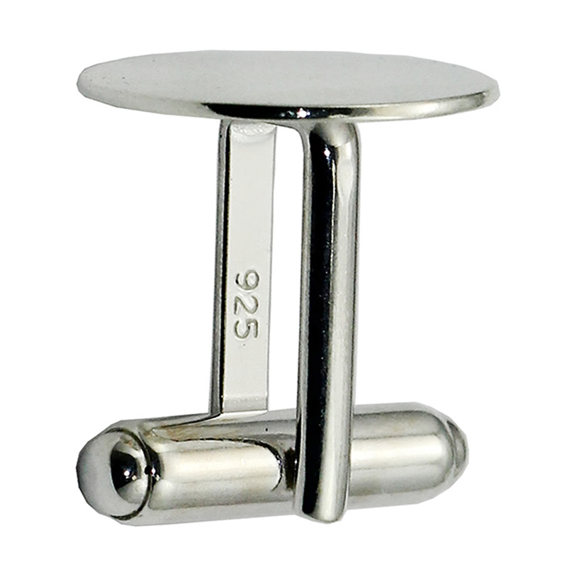 Beadsnice 925 Sterling Silver Cufflink Blanks Mens Jewelry Handmade Cufflink Findings with Flat Pad DIY for him ID34587