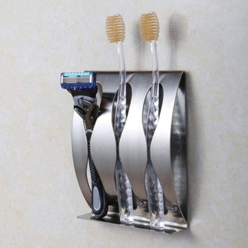 Wholesale- Stainless steel Wall Mount Toothbrush Holder 2,3 Holes Self-adhesive Tooth Brush Organizer Box Bathroom Accessories
Wholesale- Stainless steel Wall Mount Toothbrush Holder 2,3 Holes Self-adhesive Tooth Brush Organizer Box Bathroom Accessories