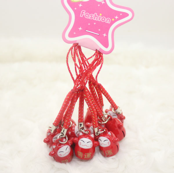 Wholesale New Universal 20pcs Popular Anime Cartoon Lucky Cat Cell Phone Metal Straps & Charms Cute Tinkle Bell creative gifts hot 027