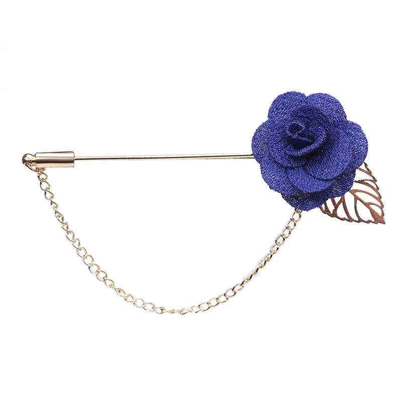 Wholesale- Trendy Handmade Flower Brooch Lapel Pins for Women Men Suit Boutonniere Button Stick Brooches Wedding Party Jewelry 3651