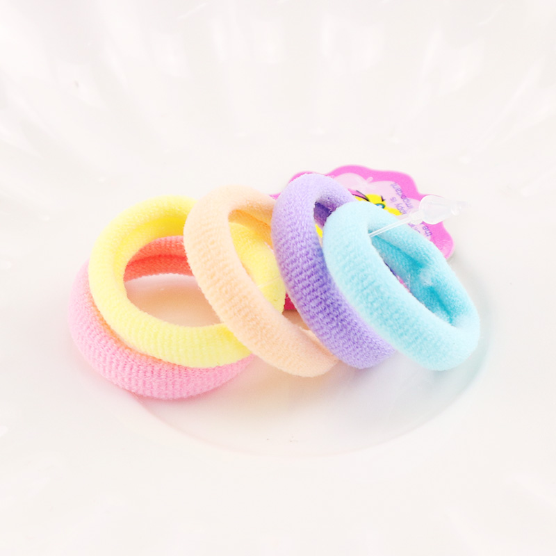 Wholesale- 5PCS/Lot New Kids Small Hair Ropes Candy Colors Elastic Hair Bands Rubber Bands Girls Ponytail Holder Hair Accessories Tie Gums