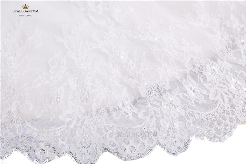 new elegant half sleeves lace wedding dresses aline beaded appliques wedding party bridal gowns bm28