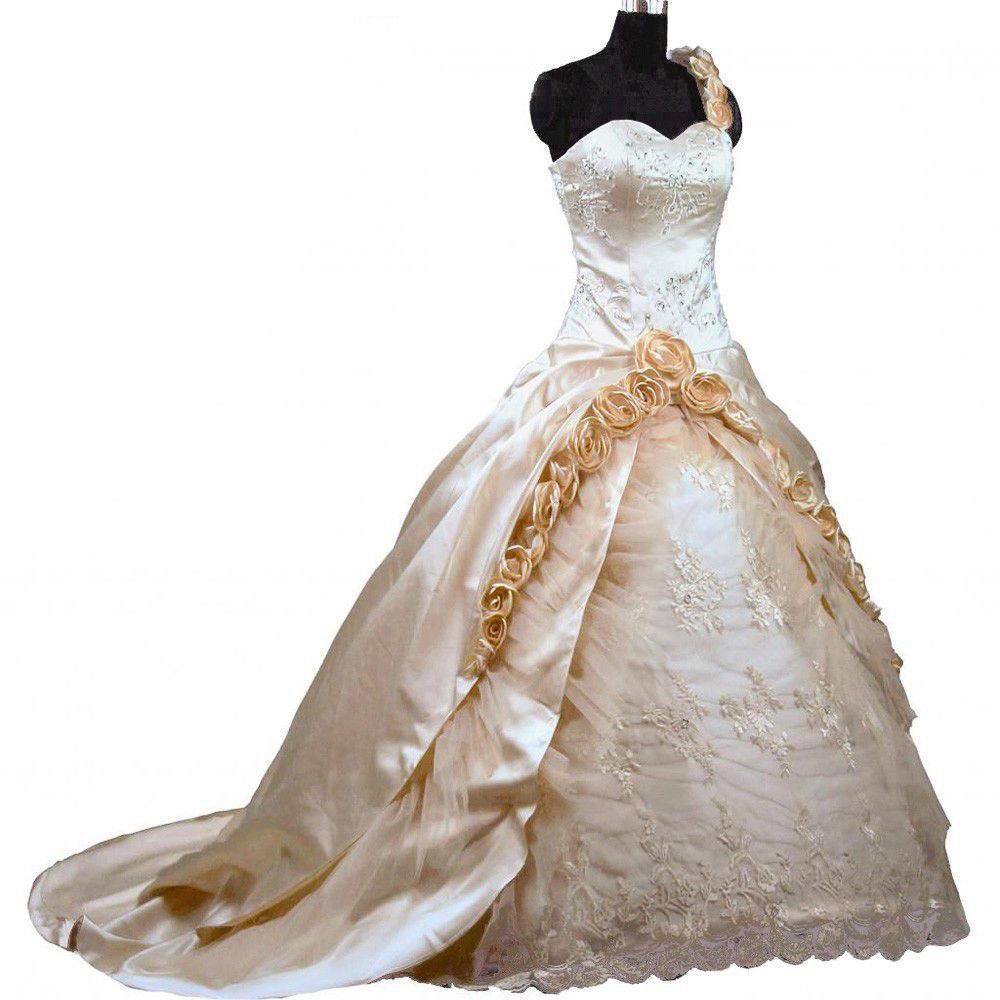 2017 New Taffeta Lace Ball Gown Wedding Dresses with Appliques Beaded Cheap Plus Size Bridal Gowns Stock Size 2 4 6 8 10 12 14 16 QC107