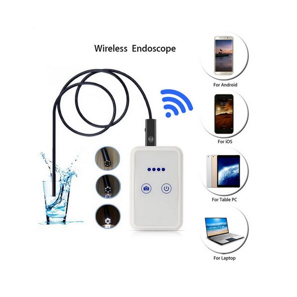 USB Endoscope With WIFI Box HD 720P Inspection Snake Camera 6 LED 9MM Lens 2.0MP 2M For Android IOS USB Wifi Endoscope
