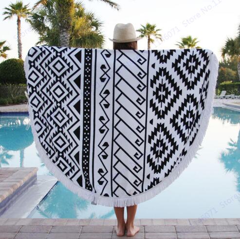 160cm Large Colorful Beach Towels With Tassel Bohemia Swimming Bath Towel Letter Print Picnic Serviette Indian Mandala Beach Throw Tapestry