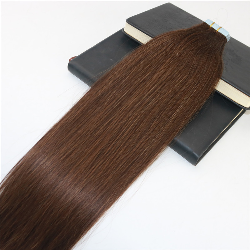 Tape in Extensions Human Hair #4 Dark Brown 100% Skin Weft Invisible Hair Extensions Double Drawn Seamless Virgin Tape on Extensions