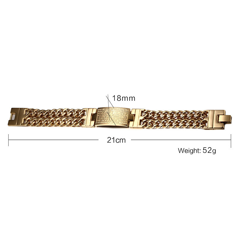 Gold Color Boy's Double Hand Chain Bracelets&Bangles Spanish Bracelets Bangles Punk Style Hand Wristband BR-203