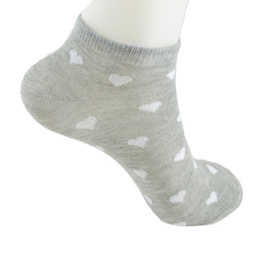 Wholesale- Winter Ankle Socks Solid Boat Love Heart Printed Fashion Women Cotton Casual Short Meias Feminina & Hosiery