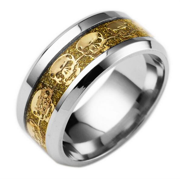 30pcs Top Quality Men's Skull Rings Stainless Steel 316L Gothic Biker Ring Comfort-fit rings Wholesale Jewelry Lot