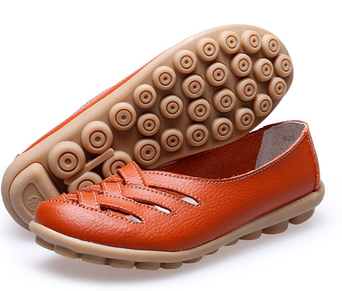 7 COLOR SIZE 35-42 Women Spring Summer Sandals Casual canvas shoes Fashion Genuine Leather Hollow Out take Working Cow Muscle Flats Shoes