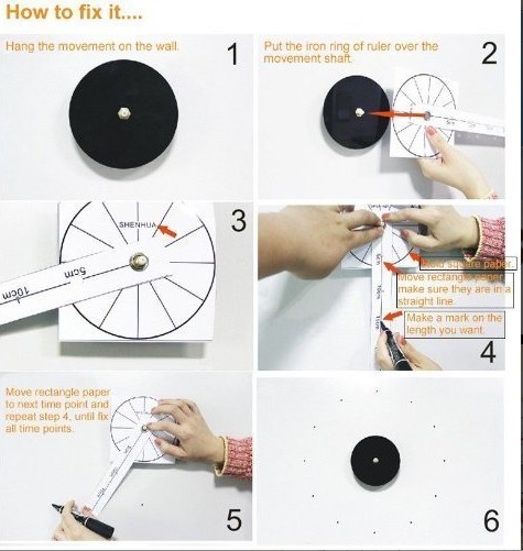 High-grade metal texture DIY hanging watch fashion creative combination clock self-adhesive clock earth Hao gold diy bell