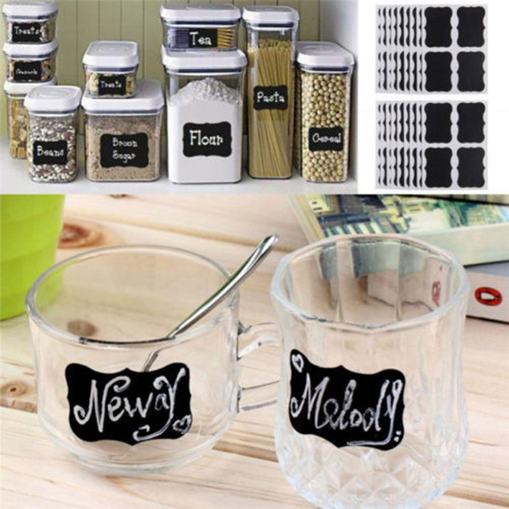 Wholesale- 36pcs/set Blackboard Sticker Craft Kitchen Jars Organizer Labels Chalkboard Chalk Board Sticker 5cm x 3.5cm Black Board