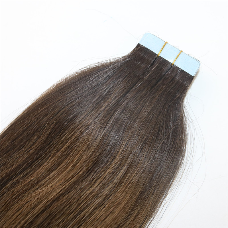 Balayage Color #2#8 High Quality Hot Selling Brazilian Virgin Remy Hair Straight Seamless Human Hair PU Tape In Hair Extension 100g 40pcs