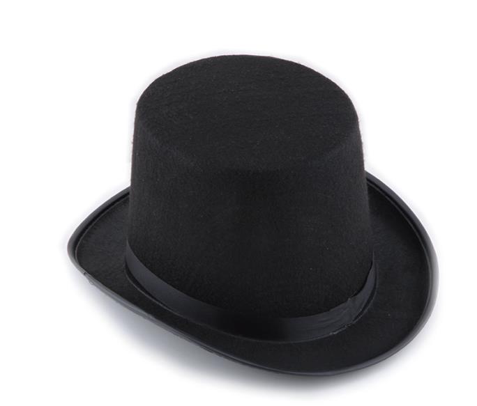 Black Satin Felt top hat magician gentleman adult 20039S costume tuxedo victorian cap Halloween Christmas party Fancy Dress Top1604852