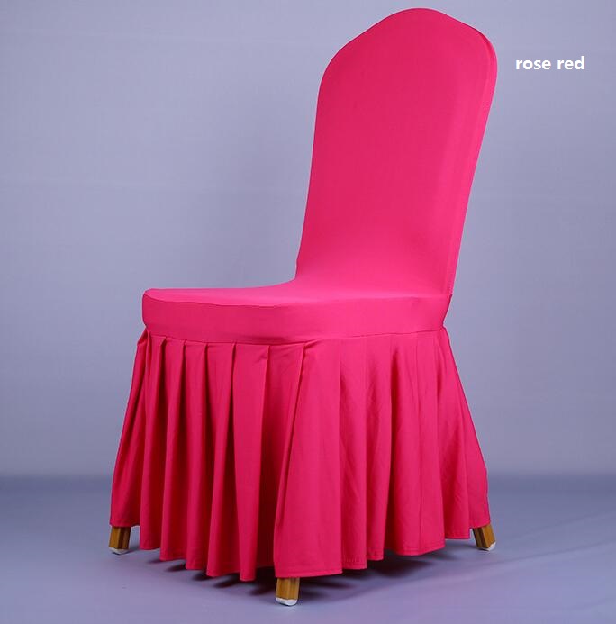 Chair skirt cover Wedding Banquet Chair Protector Slipcover Decor Pleated Skirt Style Chair Covers Elastic Spandex High Quality WT056