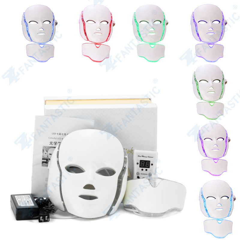2017 Popular 7 Colors Led Light PDT Photon Therapy Skin Whiten Skin Rejuvenation Skin Care Face Neck Mask Beauty Device