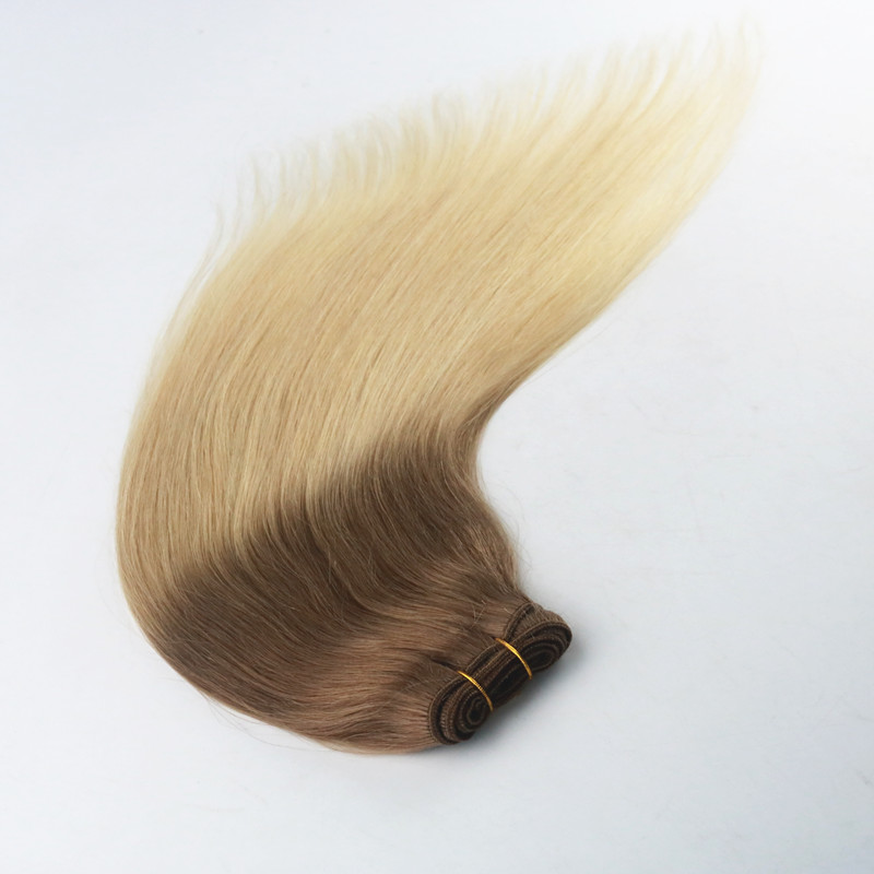 Ombre Color #6#613 Hot Selling Hair Weft Remy Hair Weaving Straight Hair Extension 100G Per Bundle In Stock