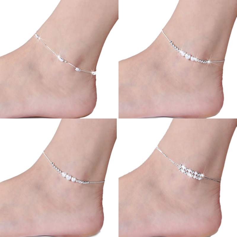 New Hot 925 Sterling Silver Plated Anklet Bracelet Chain Frost Polished Beads Anklets For Women Barefoot Sandal Beach Foot Jewelry
New Hot 925 Sterling Silver Plated Anklet Bracelet Chain Frost Polished Beads Anklets For Women Barefoot Sandal Beach Foot Jewelry