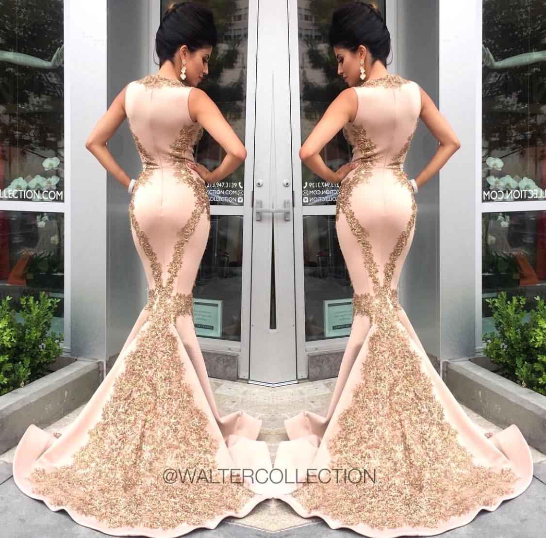 2017 Mermaid Evening Dresses Sexy Deep V Neck Gold Applique Satin Sweep Train Robe De Soiree Formal Evening Gowns Celebrity Runway Dresses, White
2017 Mermaid Evening Dresses Sexy Deep V Neck Gold Applique Satin Sweep Train Robe De Soiree Formal Evening Gowns Celebrity Runway Dresses, White