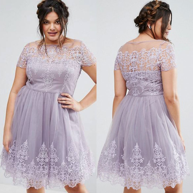 Lavender Lace Plus Size Short Prom Dresses With Short Sleeves Appliques Bateau Neckline Evening Gowns A Line Tulle Knee Length Formal Dress, Purple
Lavender Lace Plus Size Short Prom Dresses With Short Sleeves Appliques Bateau Neckline Evening Gowns A Line Tulle Knee Length Formal Dress, Purple